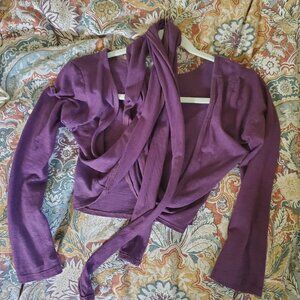 Bohemian Folk xxs plum wrap top hemp organic cotton